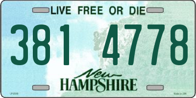 NH license plate 3814778