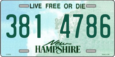 NH license plate 3814786