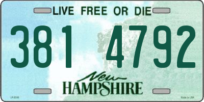 NH license plate 3814792