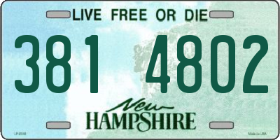 NH license plate 3814802