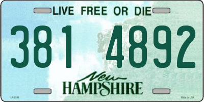 NH license plate 3814892