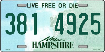 NH license plate 3814925