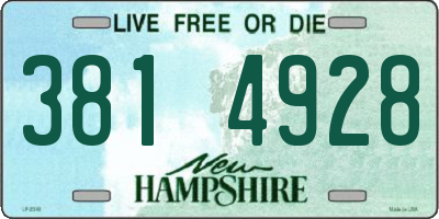 NH license plate 3814928