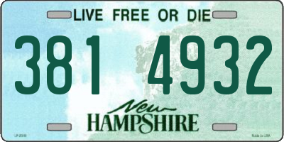 NH license plate 3814932
