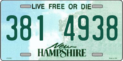 NH license plate 3814938