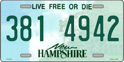 NH license plate 3814942