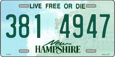 NH license plate 3814947
