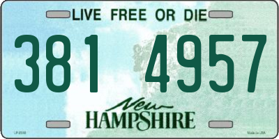 NH license plate 3814957