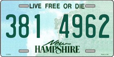 NH license plate 3814962