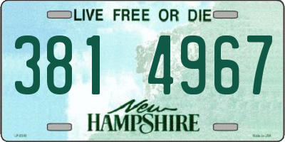 NH license plate 3814967