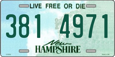 NH license plate 3814971