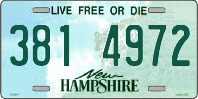 NH license plate 3814972