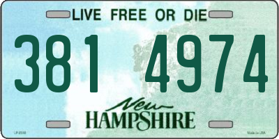 NH license plate 3814974