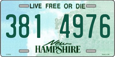 NH license plate 3814976