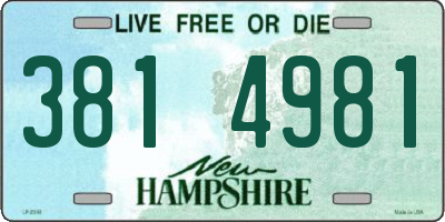 NH license plate 3814981