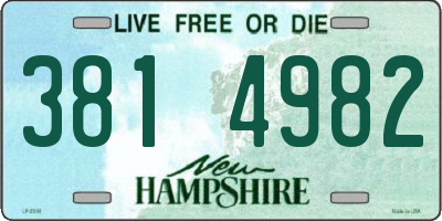 NH license plate 3814982