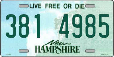 NH license plate 3814985