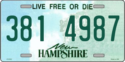 NH license plate 3814987