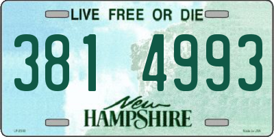 NH license plate 3814993