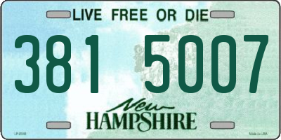NH license plate 3815007