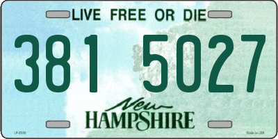 NH license plate 3815027
