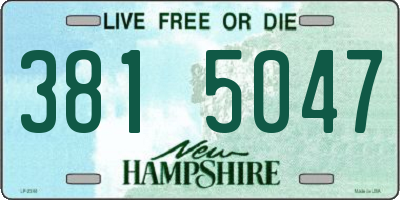 NH license plate 3815047