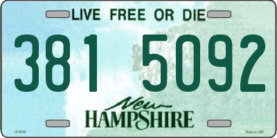 NH license plate 3815092