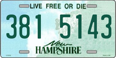 NH license plate 3815143