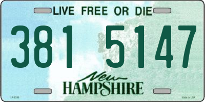 NH license plate 3815147
