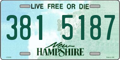 NH license plate 3815187
