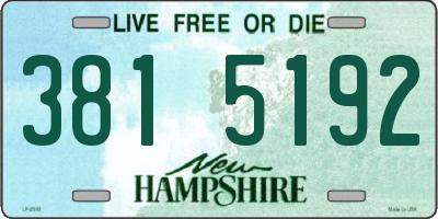 NH license plate 3815192