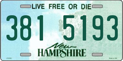 NH license plate 3815193