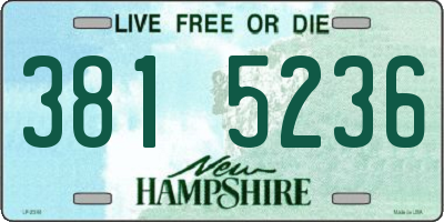 NH license plate 3815236