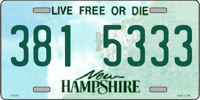 NH license plate 3815333