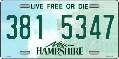 NH license plate 3815347