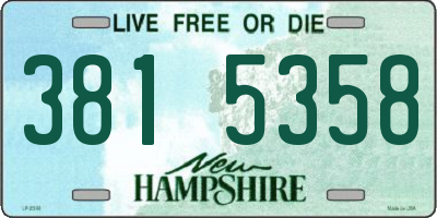 NH license plate 3815358