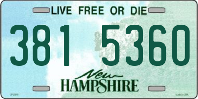 NH license plate 3815360