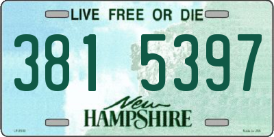 NH license plate 3815397