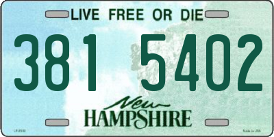 NH license plate 3815402
