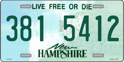 NH license plate 3815412