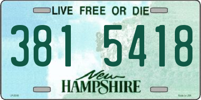 NH license plate 3815418
