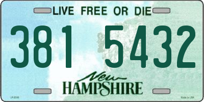 NH license plate 3815432