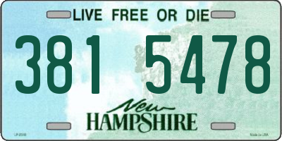 NH license plate 3815478