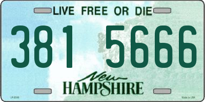 NH license plate 3815666