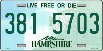 NH license plate 3815703