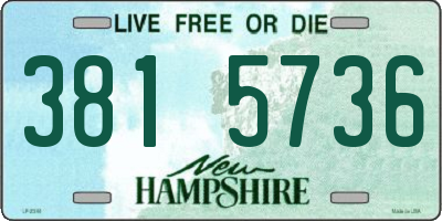 NH license plate 3815736