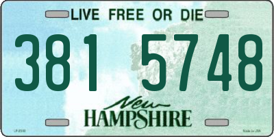 NH license plate 3815748