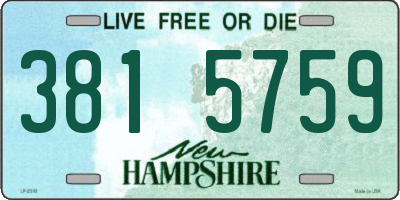 NH license plate 3815759