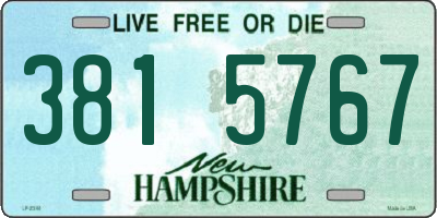 NH license plate 3815767