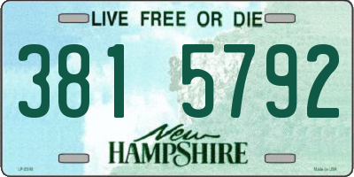 NH license plate 3815792